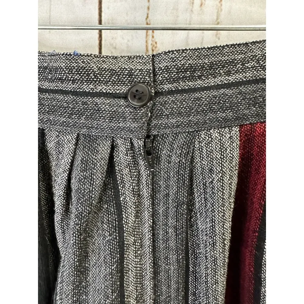 Vintage Jordache Striped 80s Midi Riding Skirt Wool Blend - Picture 4 of 4